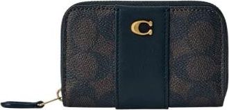 Coach Essential Small Zip Around Card Case - Accessories - Mujer - Marr&oacute;n - ONE SIZE