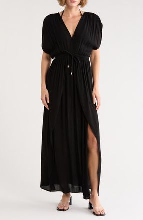 Elan Gauze Cover-Up Maxi Dress in Black at Nordstrom Rack, Size X-Large
