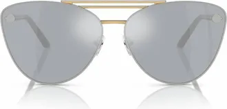 Versace Blue Mirror Silver Cat Eye Ladies Sunglasses VE2267 15141U 64