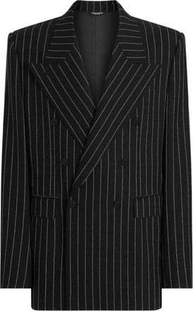 Dolce & Gabbana Gestreepte blazer met dubbele rij knopen - Zwart