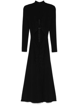 Nissa cut out-detail midi dress - women - Polyester/Spandex/Elastane - 36 - Black