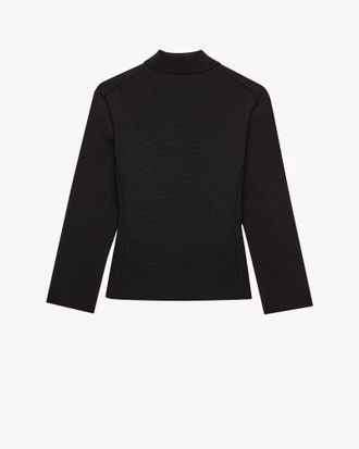 Saint Laurent Wool-Blend Textured Jacket - Black