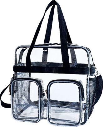 Generic Clear Crossbody Tote Bag, Front Pocket & Detachable Shoulder Strap,Crossbody Tote Bag for Parties Concerts, Sports Events, Travel