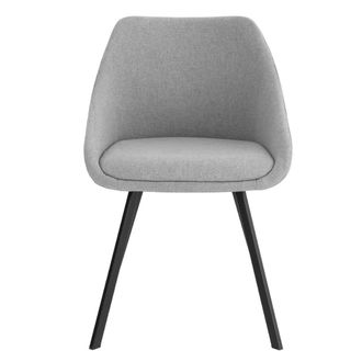Koketto Home Silla acolchada con patas negras mate gris oscuro
