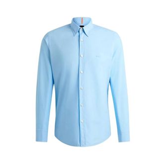 HUGO BOSS Heren, Overhemden, Blauw, Maat: L Katoen