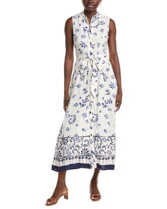 Ellen Tracy Sleeveless Belted Challis Dress