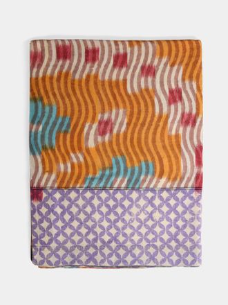 Gregory Parkinson Sunset Wave Block-Printed Cotton Rectangular Tablecloth (92in/2.34m)