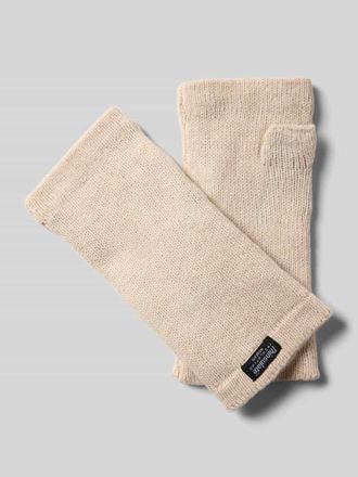 Eem Fashion Fingerlose Handschuhe aus reiner Wolle in Beige, Gr&ouml;&szlig;e 1