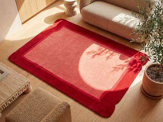 Vente-Unique Tappeto in lana 100% lavorato a mano rosso ciliegia e rosa - 160 x 230 cm - 2100g/mq - MANOLA