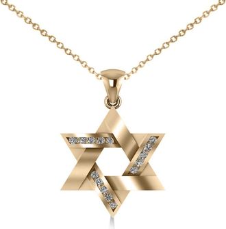 Allurez Diamond Star of David Pendant Necklace 14k in Yellow Gold at Nordstrom, Size 18