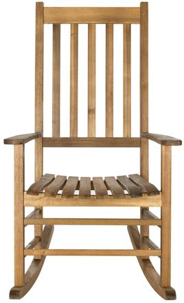 Safavieh Silla mecedora exterior en madera de acacia teca