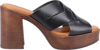 Hush Puppies Gigi Womens Leather Sandals - Black - Size UK 4