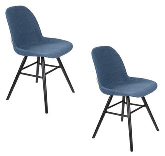 Zuiver Lote de 2 sillas de tela azul