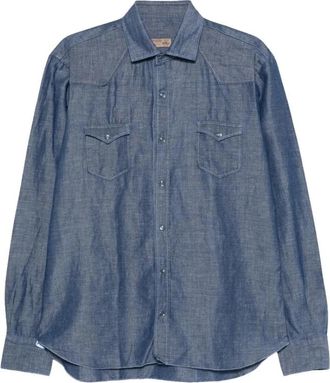 Barba Denim Shirt - Heren - Spijkeroverhemden - Blauw - M - Denim - Overhemden