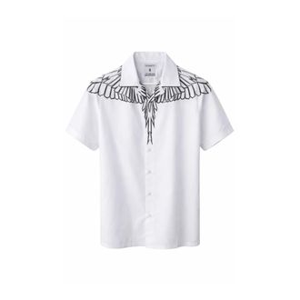 Marcelo Burlon Short Sleeve Shirts, male, White, Size: XS Popeline Shirt