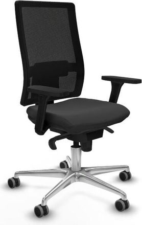 Piqueras y Crespo Piqueras Y Crespo - Horna sincro malla negra similpiel gris oscuro brazos 3D base aluminio ruedas 65mm engomadas