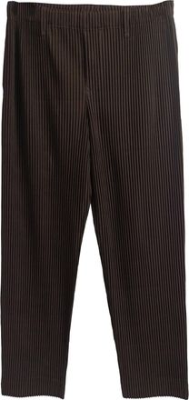 Issey Miyake Homme Pliss&eacute; Issey Miyake Tailored Pleats 1 Trousers in Brown Polyester