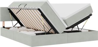 vidaXL Letto Con Contenitore Con Testiera 2 Pz Grigio Chiaro Vidaxl