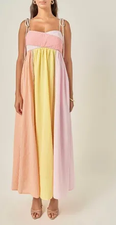 English Factory Striped Sleeveless Maxi Dress in Pink Multi at Nordstrom, Size X-Large