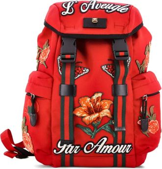 Gucci Techpack Embroidered Techno Canvas Small backpack - Rood