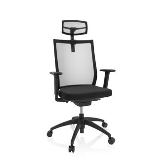 hjh OFFICE Silla de oficina profesional Tela / Tejido de malla Negro