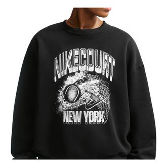 Nike (WMNS) Nike Studio Fleece Medium Oversized Graphic Crew Black Off Noir White IM9412-010