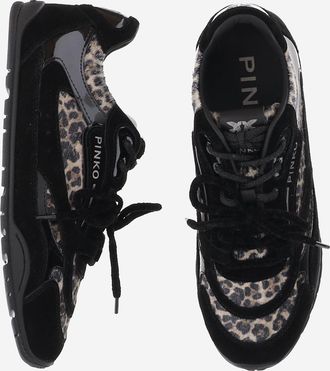 Pinko Womens Sneakers Yulia Leather And Mesh Black Upper: Cow Trainers