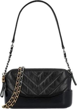 Chanel Pre-owned Gabrielle Clutch - Dames - Vintage Schoudertas - Zwart - ONE Size - Leer - Vintage