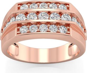 Pompeii3 1 1/2Ct Mens Diamond Wedding Annivesary Ring Gold Lab Grown