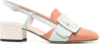 Bally Jasmine Slingback leather pumps - women - Calf Suede/Calf Leather/Calf Leather - 35 - Brown