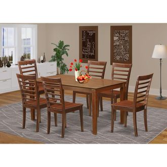 East West Furniture 7 PC Dining room set - Table and 6 Kitchen Dining Chairs