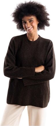 Akep Andrea Ronde Hals Breiwerk - Dames - Ronde hals truien - Bruin - S - Wol - Truien & Vesten