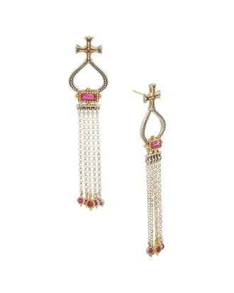 Konstantino Dome Silver & 18K Corundum Tassel Earrings