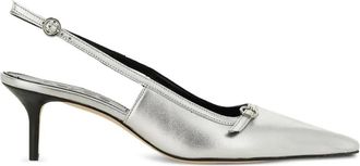 Aeyde Saba slingback pumps met puntige neus - Zilver
