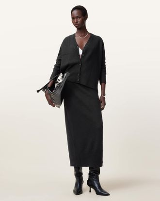 AllSaints Antonia V-Neck Merino Wool Cardigan