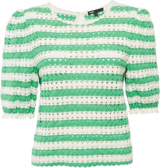 Maje crochet striped sweater - Green