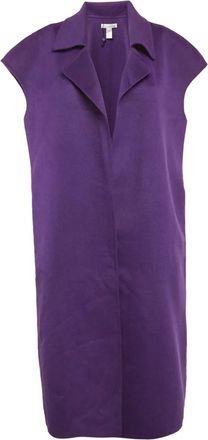 Oscar De La Renta sleeveless open-front coat - Purple