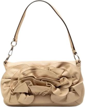 Saint Laurent Pre-owned Nadja Rose Schoudertas - Dames - Vintage Schoudertas - Beige - ONE Size - Leer - Vintage