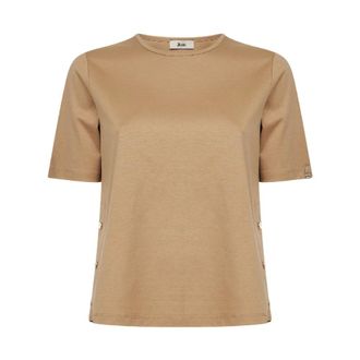 Herno T-Shirts, female, Brown, Size: XL Crewneck T-shirt