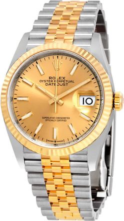 Rolex Datejust 36 Automatic Champagne Dial Mens Steel and 18K Yellow Gold Jubilee Watch 126233CSJ