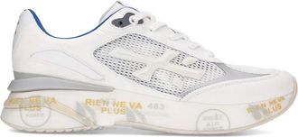 Premiata Sneakers, male, White, 6 UK, White Trainers with Grey and Blue Accents