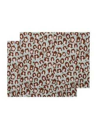 La DoubleJ Placemats Set Of 2 (35X45) Lady Leopard Acqua Acquamarin at Nordstrom