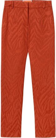 La DoubleJ Pantaloni con motivo zebrato jacquard - Rosso