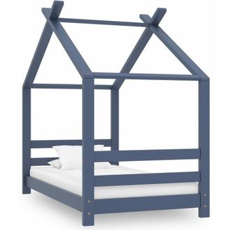 vidaXL Estructura de cama infantil madera maciza pino gris 70x140 cm Vidaxl