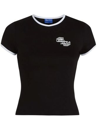 Karl Lagerfeld T-shirt met logoprint - Zwart