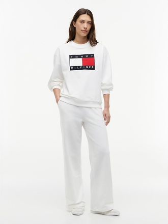 Tommy Hilfiger Womens Straight-Leg Sweatpant - Optic White - XXL