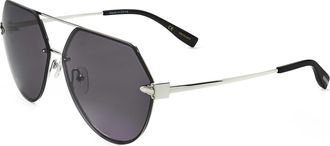 Trussardi Womens 63mm Shiny Palladium Sunglasses