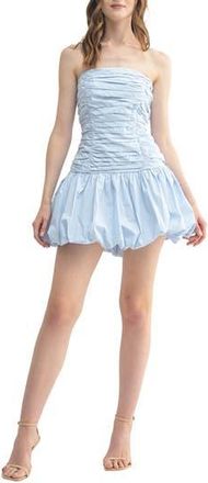 All in Favor Pleated Strapless Bubble Hem Minidress in Light Blue at Nordstrom Rack, Size X-Large