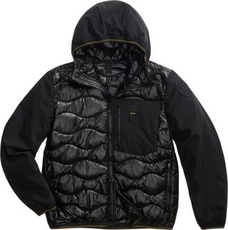Blauer Black Albert Wave-Quilted Nylon Neoprene Down Jacket