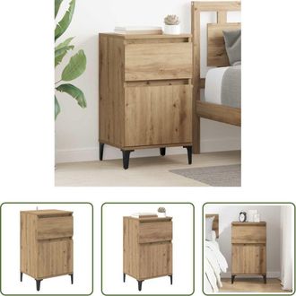 vidaXL Comodino industriale - Armadio da Notte Rovere artigianale 40 x 35 x 70 cm